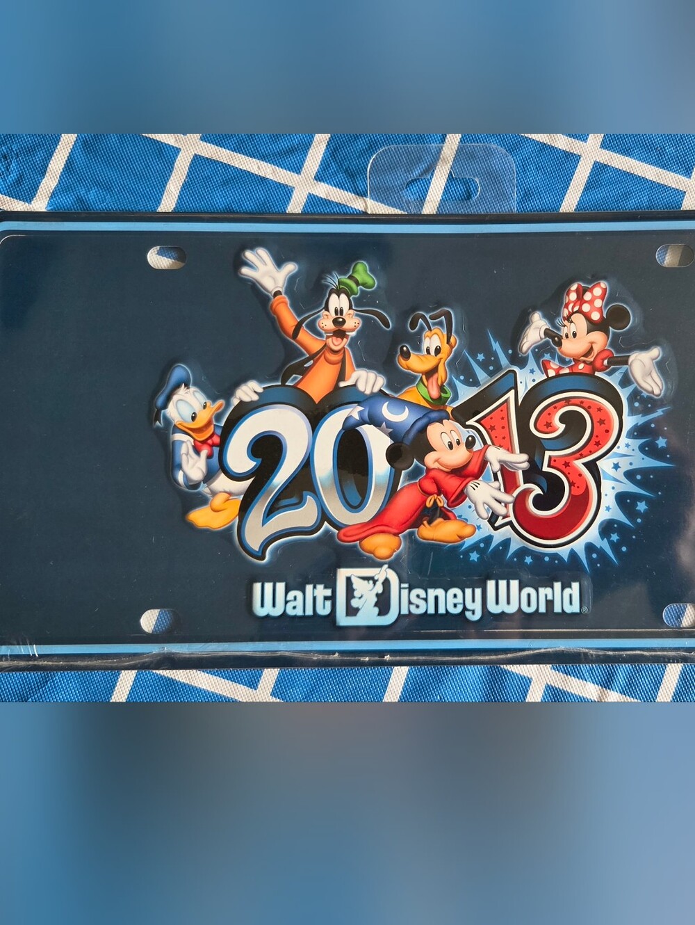 Walt Disney World 2013 Character License Plate, New, Old Stock In Plastic